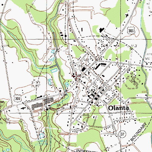 Topographic Map of Olanta Presbyterian Church, SC