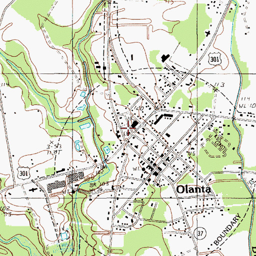 Topographic Map of Olanta Cemetery, SC