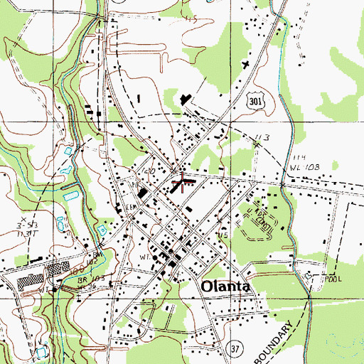 Topographic Map of Olanta Elementary School, SC