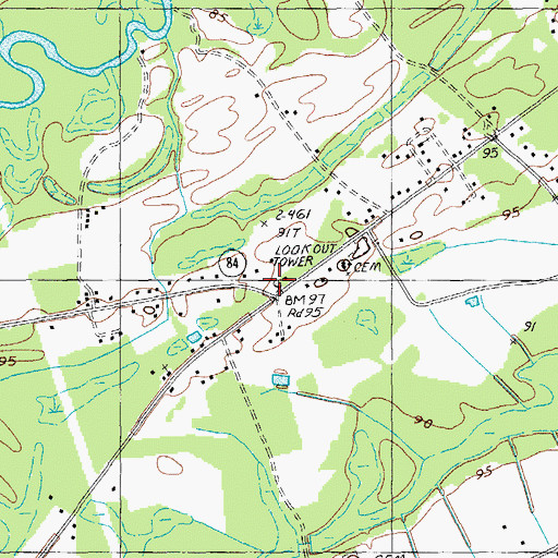 Topographic Map of Olanta Lookout Tower, SC