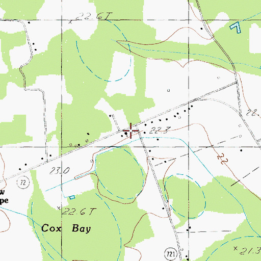 Topographic Map of Olive Grove Baptist Church, SC