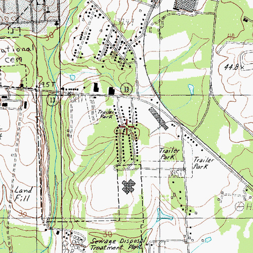 Topographic Map of Ponderosa, SC