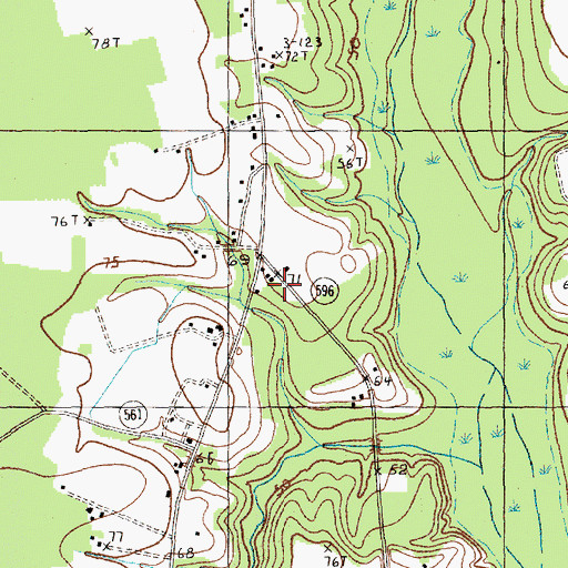 Topographic Map of Poston Cemetery, SC