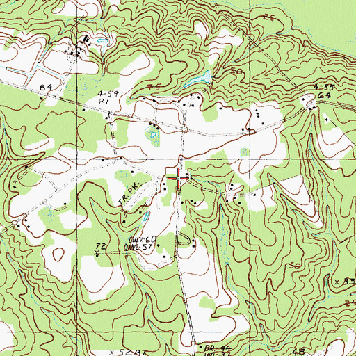 Topographic Map of Powell Cemetery, SC