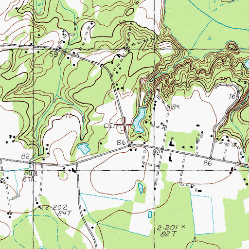 Topographic Map of Power - DuRant Cemetery, SC