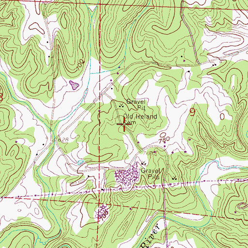 Topographic Map of Old Ireland Cemetery, AL