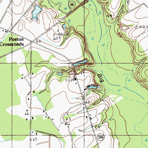 Topographic Map of Prosser Cemetery, SC