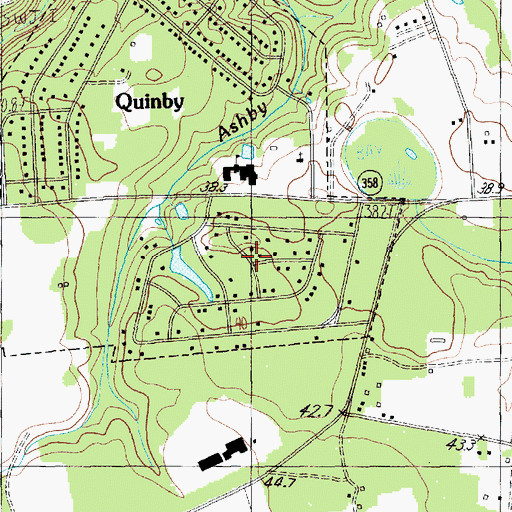 Topographic Map of Quinby Forest, SC