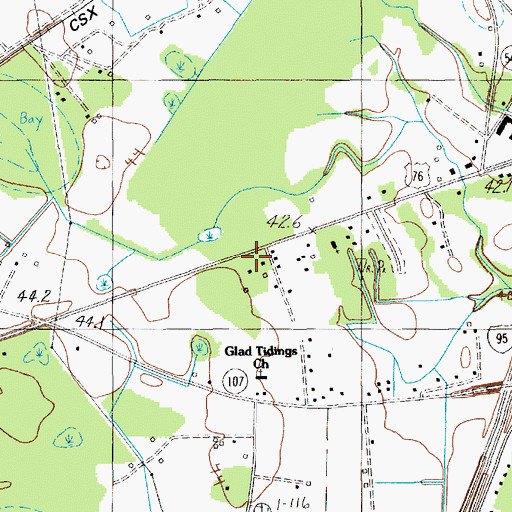 Topographic Map of Red Hill School (historical), SC