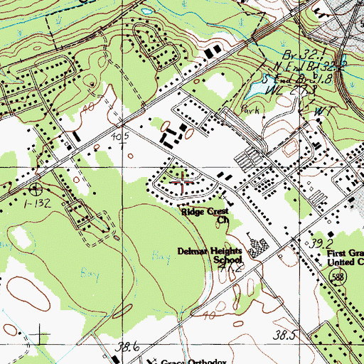 Topographic Map of Ridgecrest, SC
