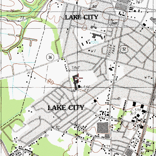 Topographic Map of Ronald E McNair Middle School, SC