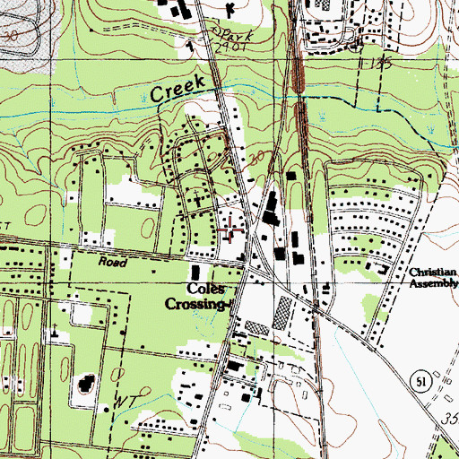Topographic Map of Rumsey Memorial Church, SC