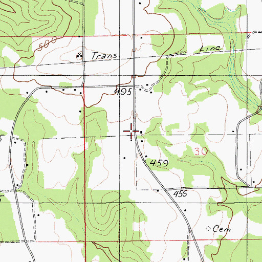 Topographic Map of Old Kingston Church, AL