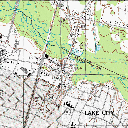 Topographic Map of Saint James Methodist Episcopal Church (historical), SC