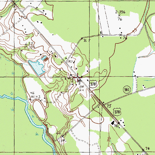 Topographic Map of Saint Johns Cemetery, SC