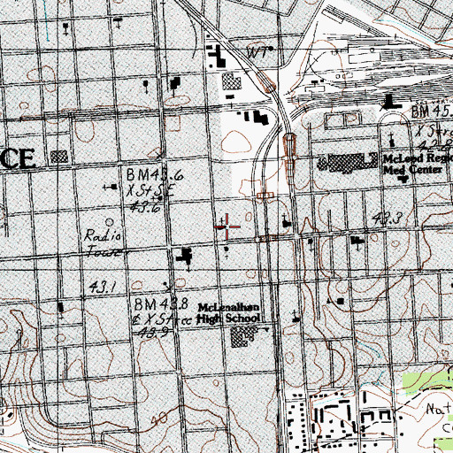 Topographic Map of Saint Johns Episcopal Church, SC