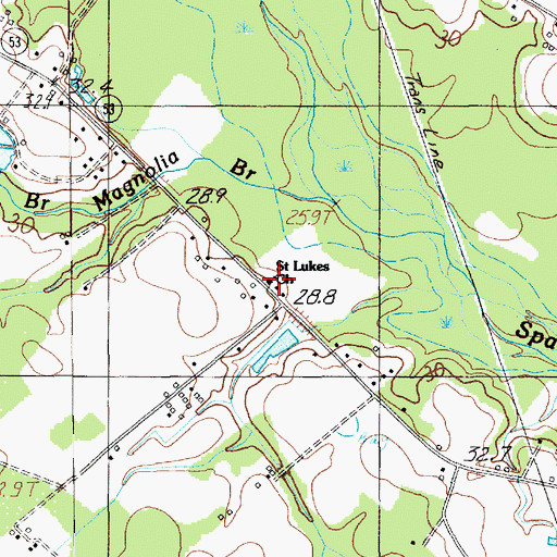 Topographic Map of Saint Lukes Church, SC