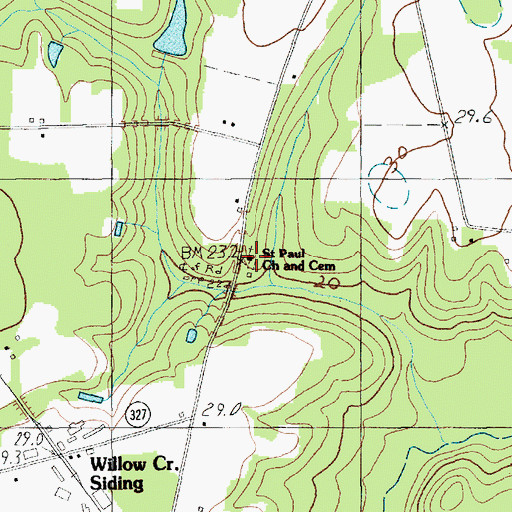 Topographic Map of Saint Paul Cemetery, SC