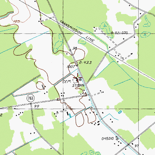 Topographic Map of Saint Paul Church, SC