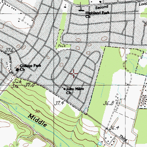 Topographic Map of Sandhurst, SC