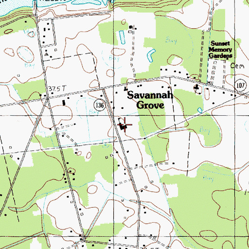 Topographic Map of Savannah Grove Elementary School, SC