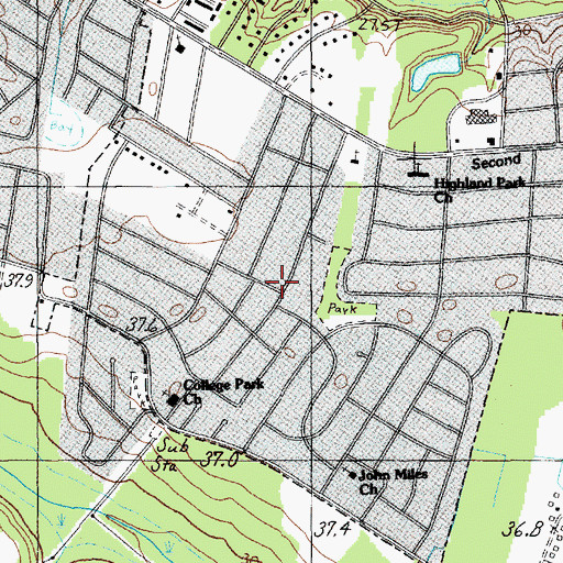 Topographic Map of South Park, SC