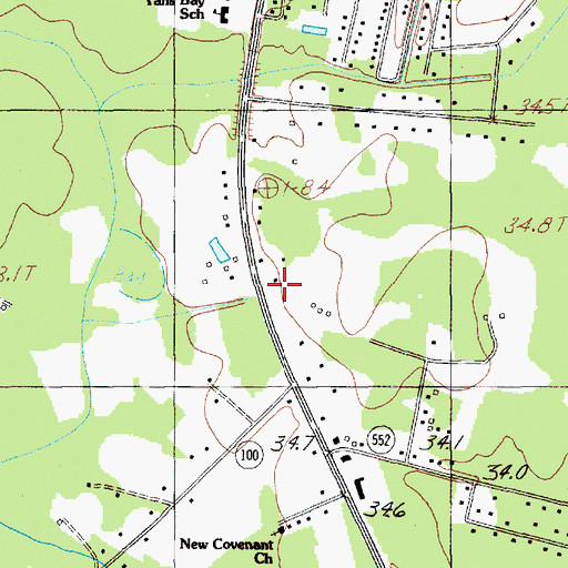 Topographic Map of Southoak Free Will Baptist Church, SC