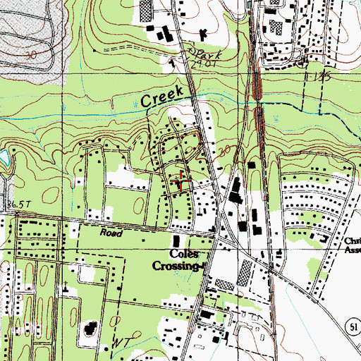 Topographic Map of Southside Baptist Church, SC