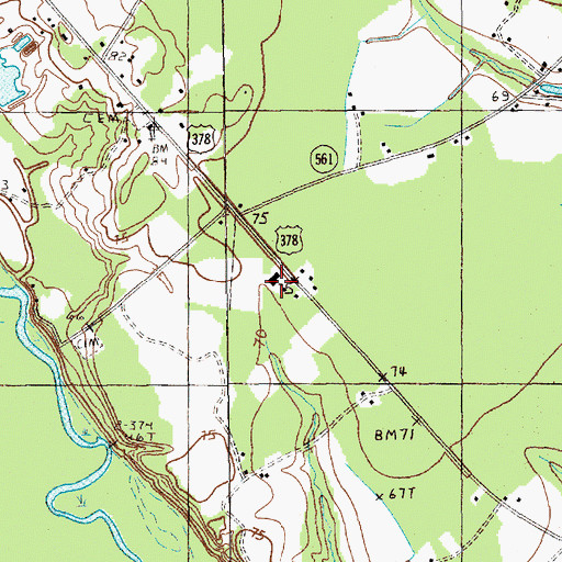 Topographic Map of Stone Chapel Cemetery, SC