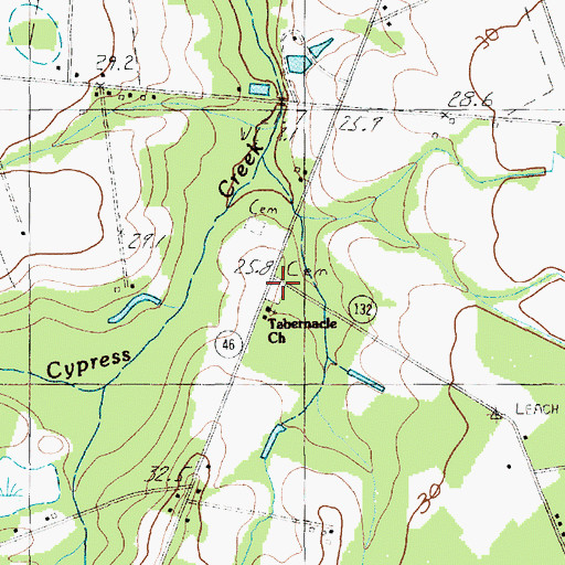 Topographic Map of Tabernacle Cemetery, SC