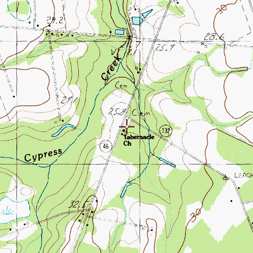 Topographic Map of Tabernacle Church, SC