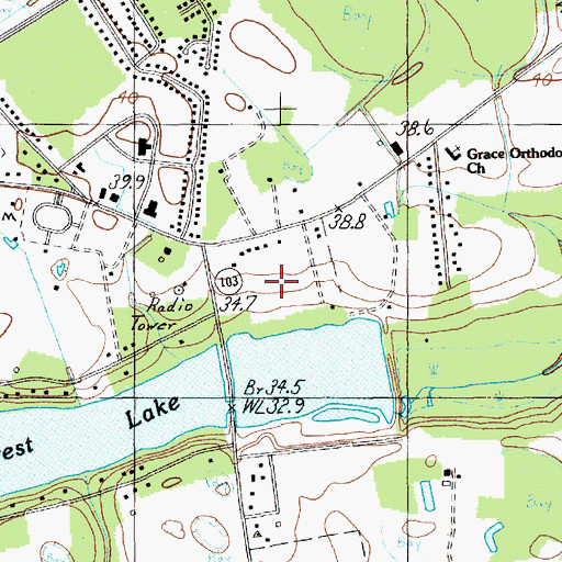 Topographic Map of Waterford, SC