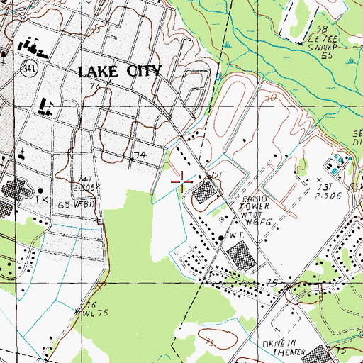 Topographic Map of Wren Village Municipal Park, SC