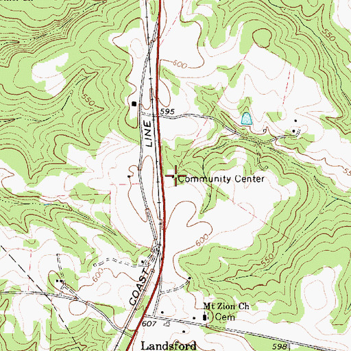 Topographic Map of Mount Zion Recreation Center, SC