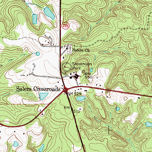 Topographic Map of Monticello High School (historical), SC