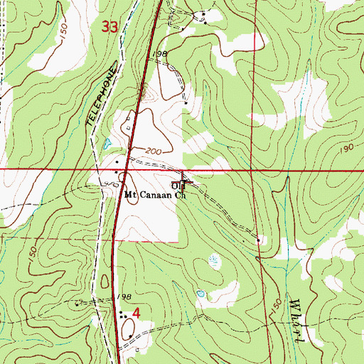Topographic Map of Old Mount Canaan Church, AL