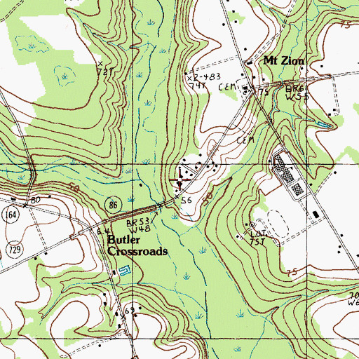 Topographic Map of Aimwell Baptist Church, SC