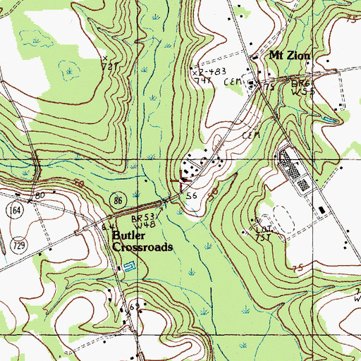 Topographic Map of Aimwell Cemetery, SC
