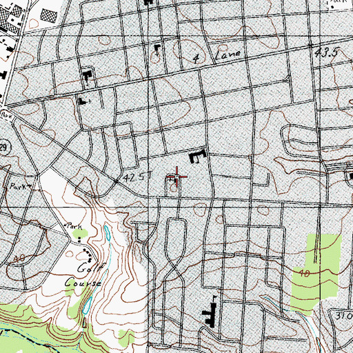 Topographic Map of All Saints Episcopal Church, SC
