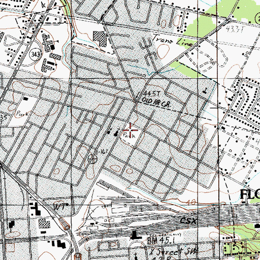 Topographic Map of American Legion Stadium, SC