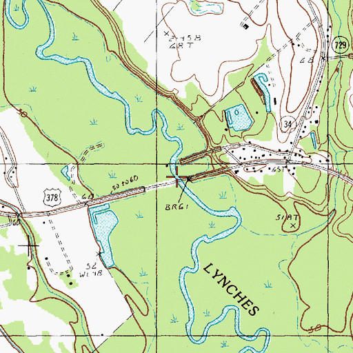 Topographic Map of Bass Bridge, SC