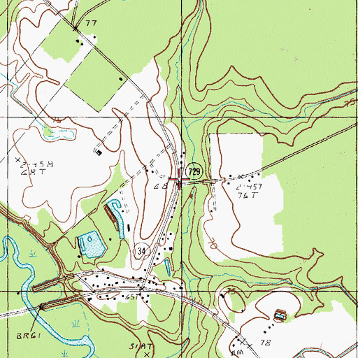Topographic Map of Bass Crossroads, SC