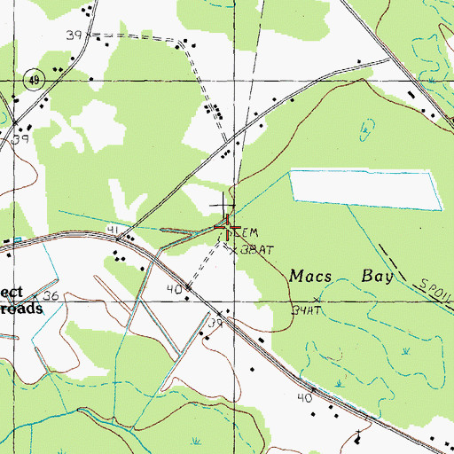 Topographic Map of Baxley Cemetery, SC