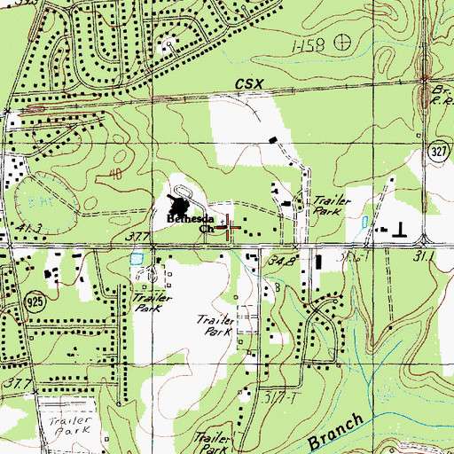 Topographic Map of Bethesda Presbyterian Church, SC