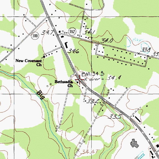 Topographic Map of Bethsadia Church, SC