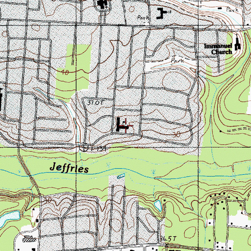 Topographic Map of Briggs Elementary School, SC