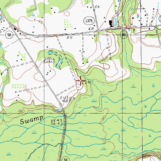 Topographic Map of Brown Cemetery, SC