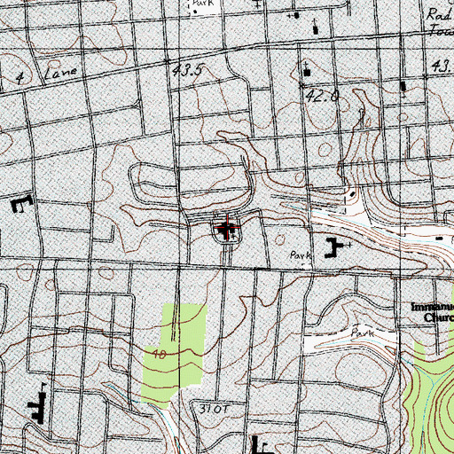 Topographic Map of Calvary Baptist Church, SC