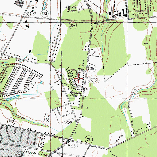 Topographic Map of Carolina Acres, SC
