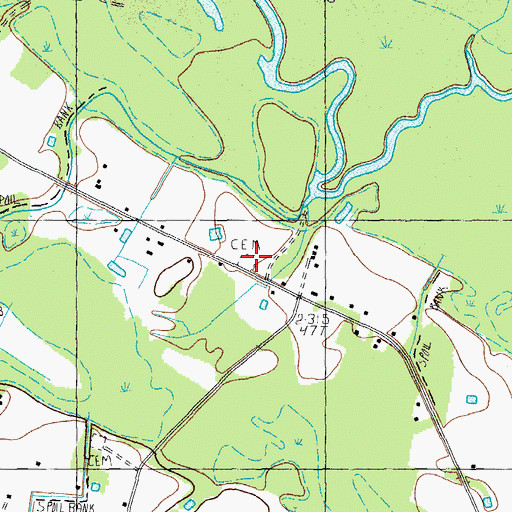 Topographic Map of Carter Cemetery, SC